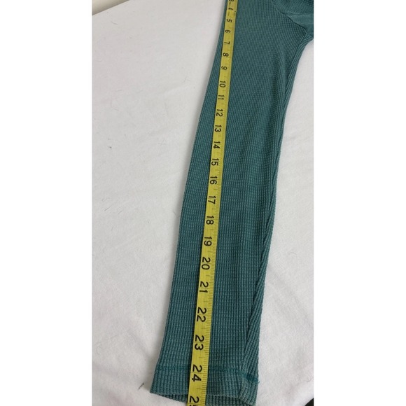 Eddie Bauer Waffle Knit Henley Shirt Thermal Top Womens XL Teal 90s Y2K Outdoor - Picture 11 of 11